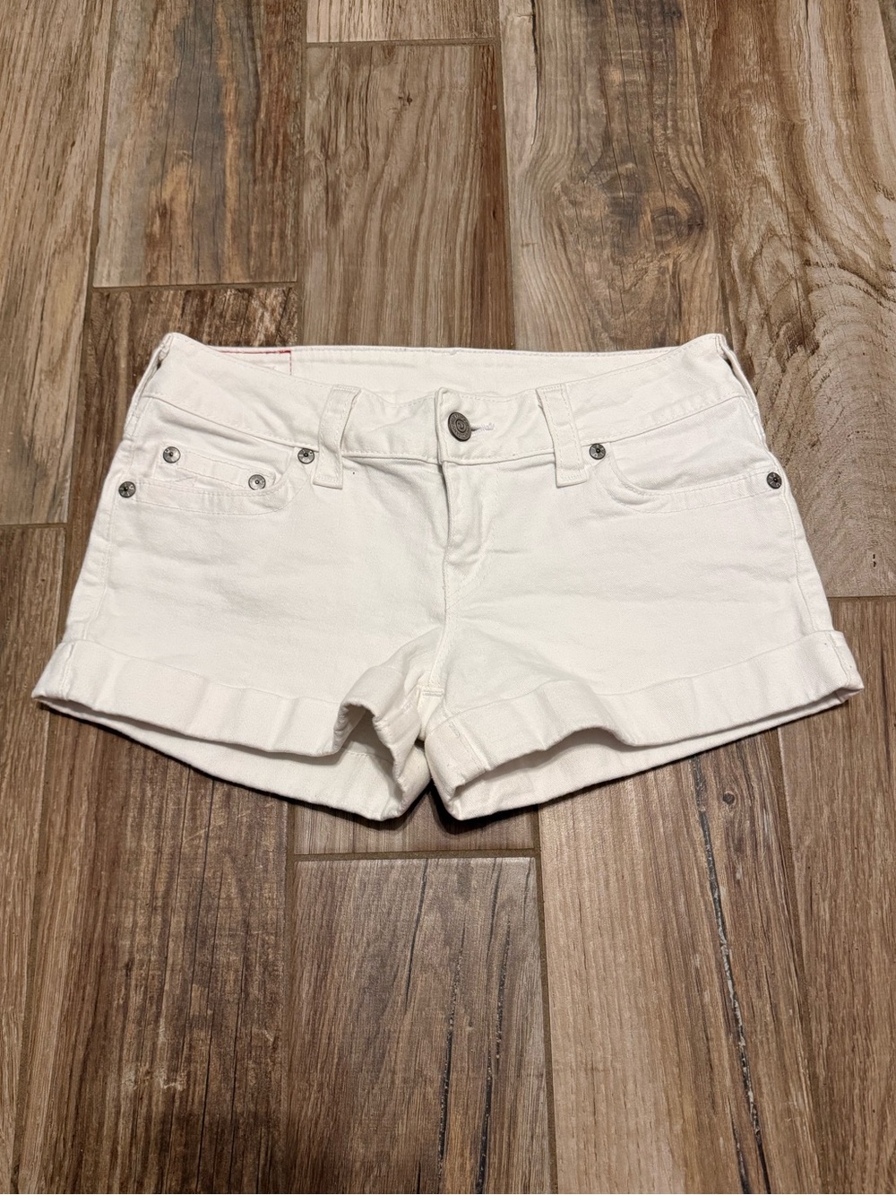 True Religion Rolled Cuff Denim Shorts